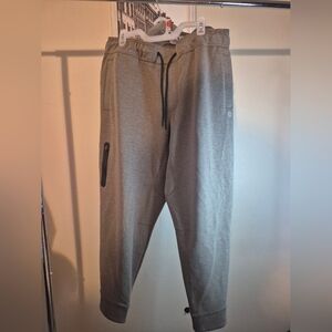 Men's Casual Gray Joggers with Black Accents